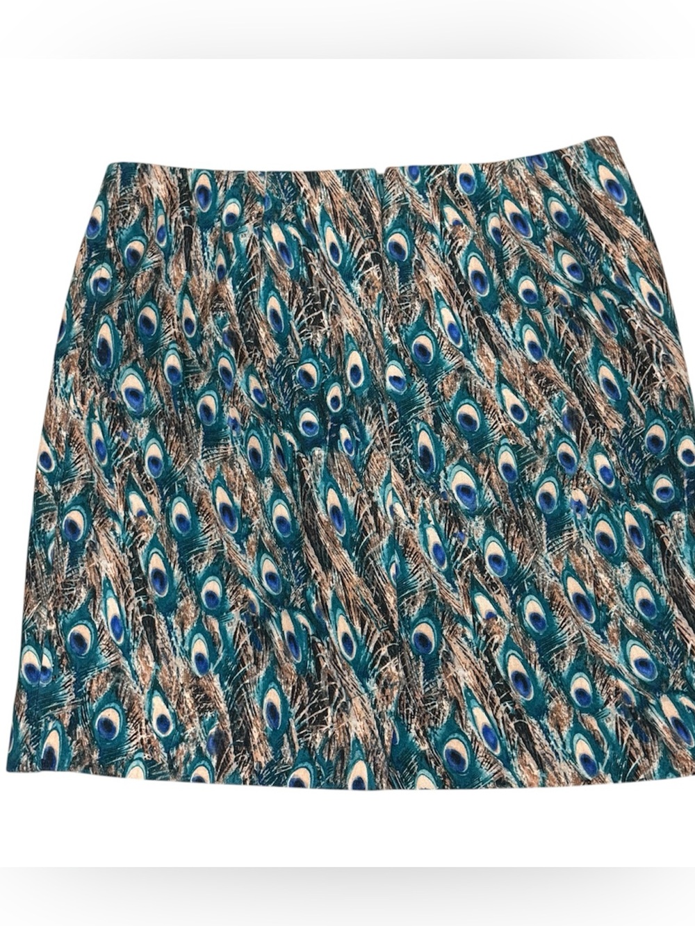 Talbots‎ Womens Size 10 Peacock
Feather Print Pencil Skirt Lined Teal Blue Brown